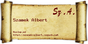 Szamek Albert névjegykártya
