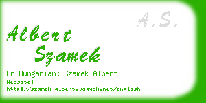 albert szamek business card